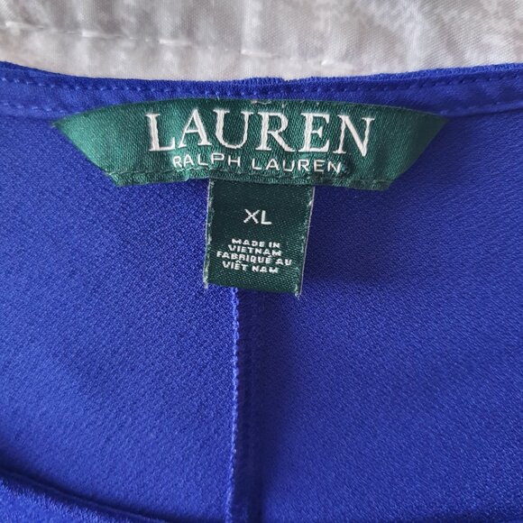 Lauren Ralph Lauren Cobalt Blue Keyhole Tunic Top XL - Picture 6 of 7